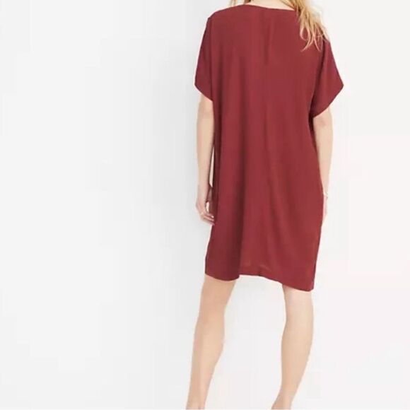 Madewell button front easy dress maroon - Picture 2 of 6